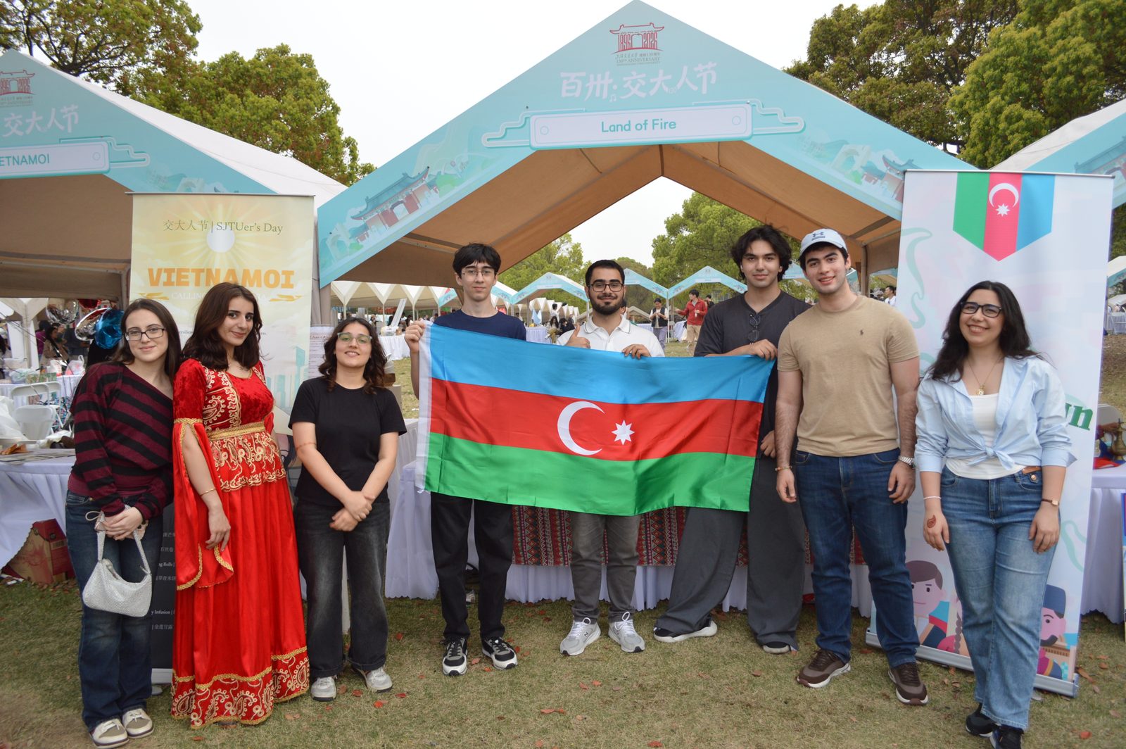 Azerbaijani students at the SJTU Azerbaijan booth