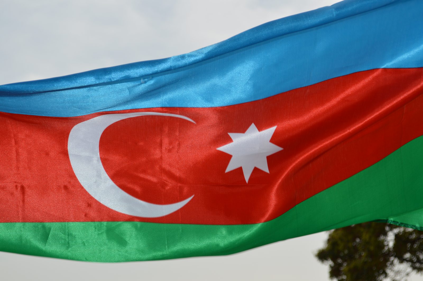 Azerbaijan flag at the campus booth