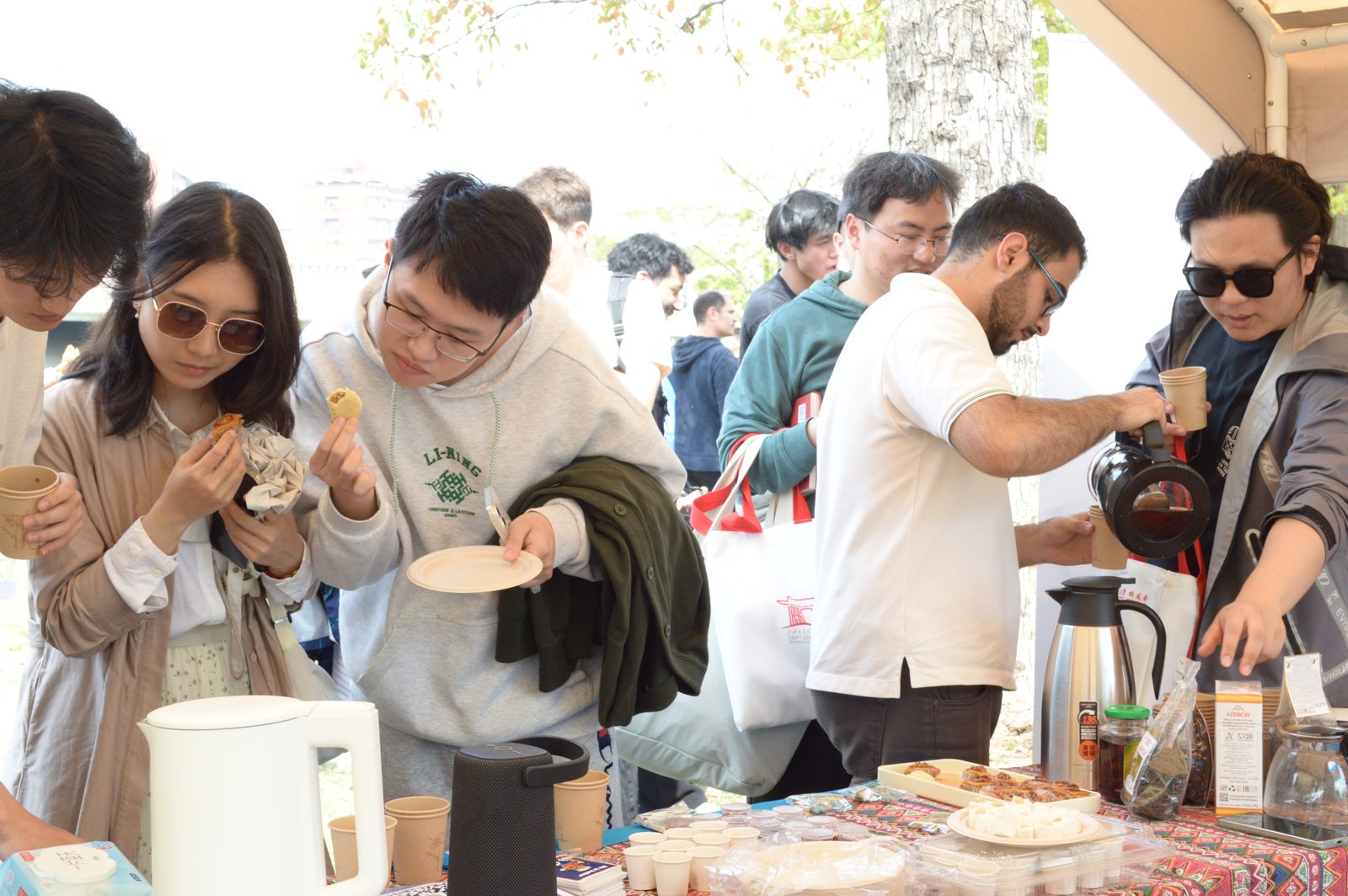 Students visiting the Azerbaijan booth